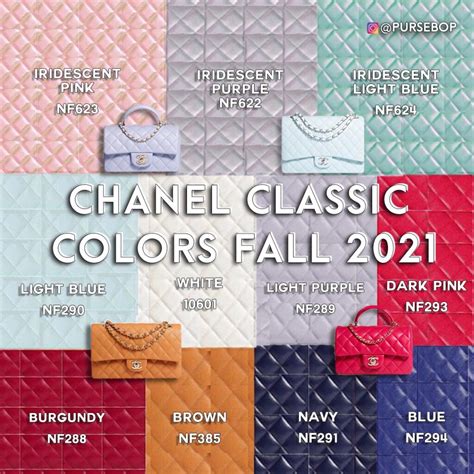 chanel bag color chart.